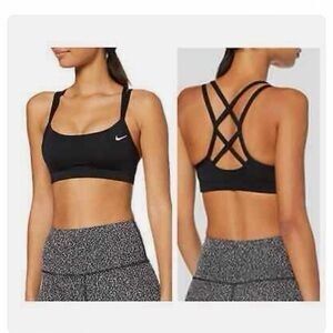 NIKE Women’s Black Dri-FIT Favorites Strappy Sports Bra Size Small
